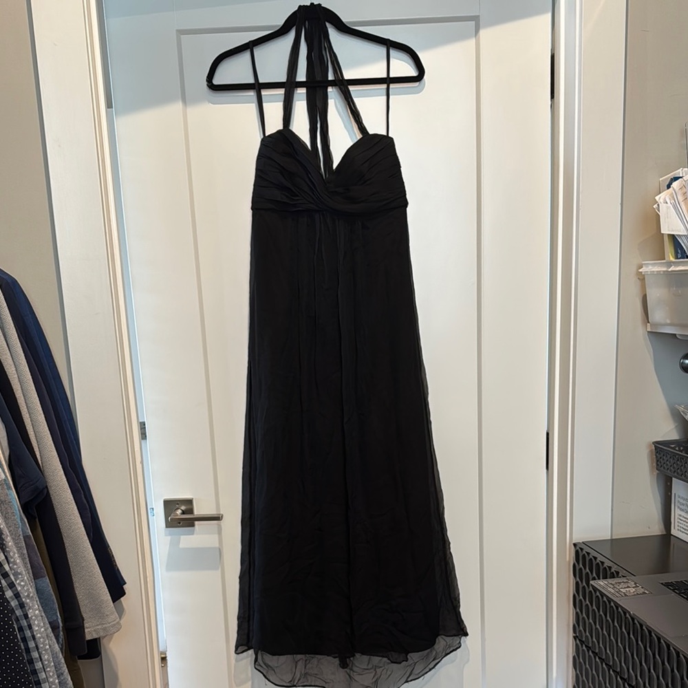 Amsale Black Halter Sundress Cocktail
